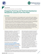 Read Engaging Training and Technical Assistance Recipients: Lessons from the Field on HHS.gov.